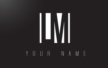 Fototapeta premium LM Letter Logo With Black and White Negative Space Design.