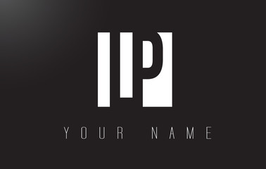 LP Letter Logo With Black and White Negative Space Design.