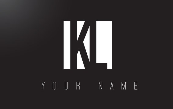KL Letter Logo With Black and White Negative Space Design.