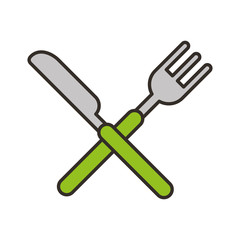knife and fork cutlery isolated icon vector illustration design