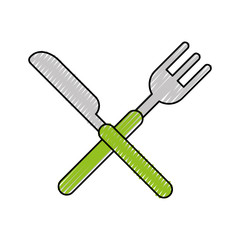 knife and fork cutlery isolated icon vector illustration design