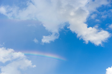 Fototapeta na wymiar clear sky Cirrocumulus cloud and rainbow background