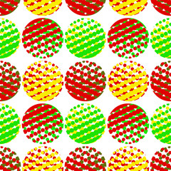Colorful abstract seamless background. Halftone circles, halftone dot pattern. 