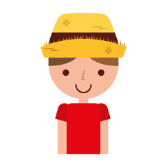 cute farmer avatar character vector illustration design