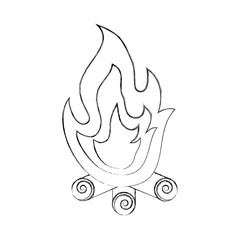campfire flame isolated icon vector illustration design