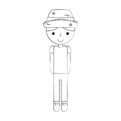 cute farmer avatar character vector illustration design