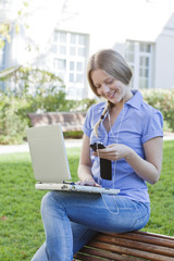 Woman, computer