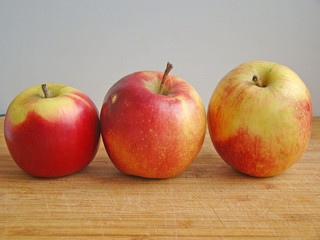 Three red-yellow apples