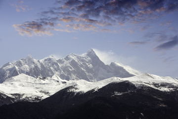 China 's Tibet Plateau Snow Mountain Peak