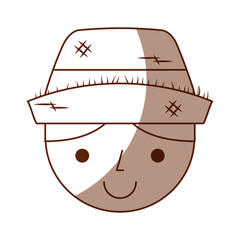 cute farmer avatar character vector illustration design