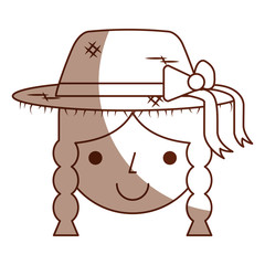 beautiful girl farmer icon vector illustration design