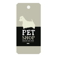 Poster Pet Shop Design label West Highland White Terrier Geometric style