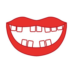 Mouth with bad teeth vector illustration design