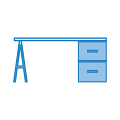 office desk isolated icon vector illustration design