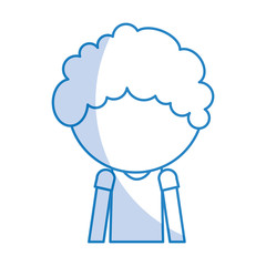 shadow faceless cute upper body blue little boy vector illustration graphic design