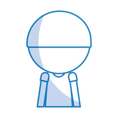 shadow faceless cute upper body blue little boy vector illustration graphic design
