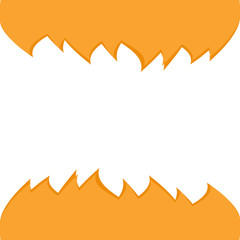 Yellow flame background template with white background