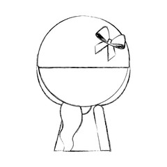 sketch draw faceless cute upper body little girl vector illustration graphic design