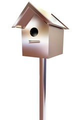 birdhouse - a metal souvenir. 3d illustration