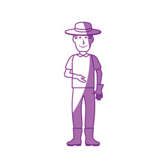 gardener man with a hat icon over white background vector illustration