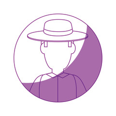 gardener man with a hat icon over white background vector illustration
