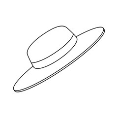 hat accessory icon over white background vector illustration
