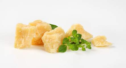 Pieces of Parmesan cheese