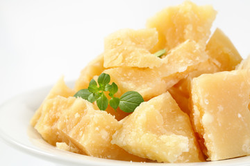 Pieces of Parmesan cheese