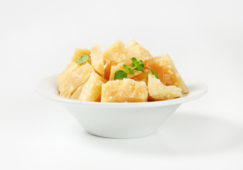 Pieces of Parmesan cheese