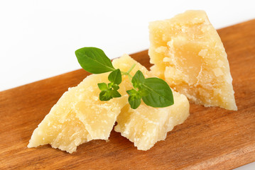 Pieces of Parmesan cheese