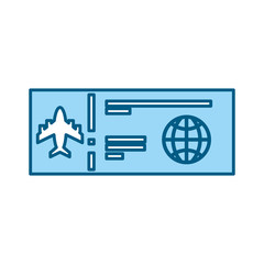 color blue airplane ticket cartoon vector graphic design