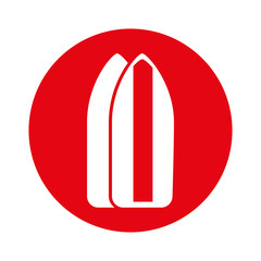 round icon cute red surf table cartoon vector graphic design