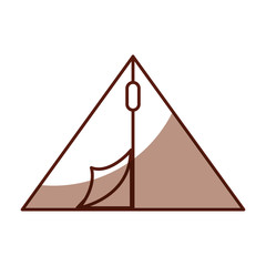 shadow cute brown camping tent cartoon vectoer graphic design