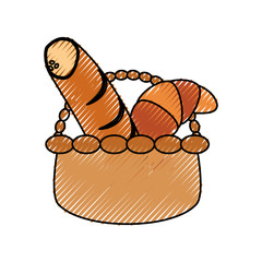 wicker basket loaf vector illustrion graphic design icon