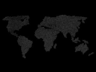 World Map Illustration in hexagons © HARSHAD