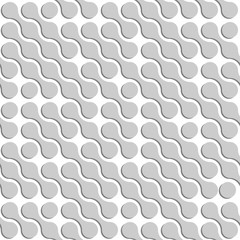 Abstract background of grey connected dots in diagonal arrangement on white background. Seamless pattern vector illustration.