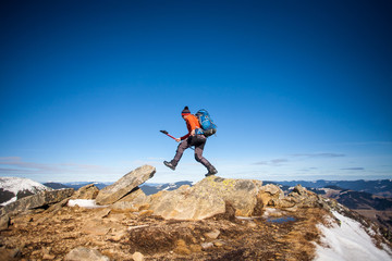 Climber on top.