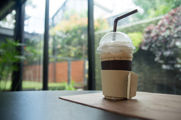 Ice coffee in the cafe