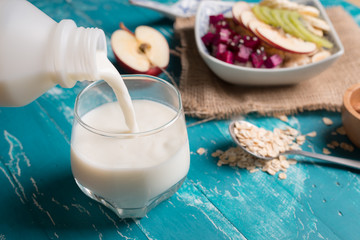 Pouring milk into glass