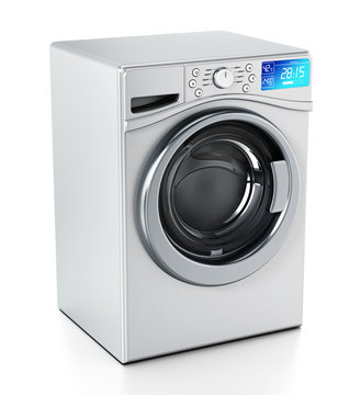 Washing machine isolated on white background. 3D illustration