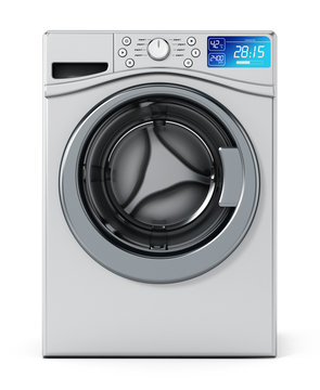 Washing machine isolated on white background. 3D illustration