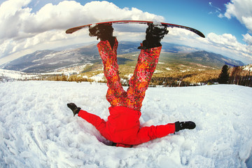 The snowboarder got stuck in the snowdrift.