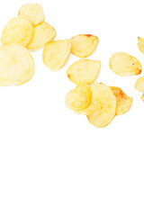 Potato chips isolated on white