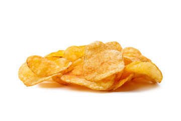 Potato chips isolated on white background