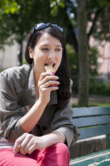 Fototapeta premium Woman snacking