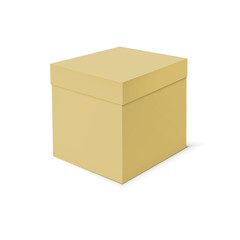 Blank cardboard box template on white background.