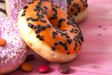 Donuts of colors and flavors