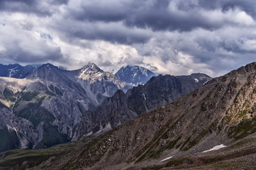 Fototapeta premium Mountain landscape, Kyrgyzstan, a mountainous valley