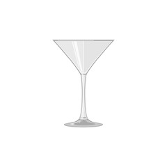 Glass for beverages, martini, wine, cocktails, icon. Abstract concept. Flat design. Vector illustration on white background.