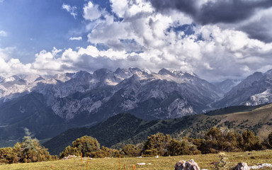 Mountain landscape, Kyrgyzstan, a mountainous valley
